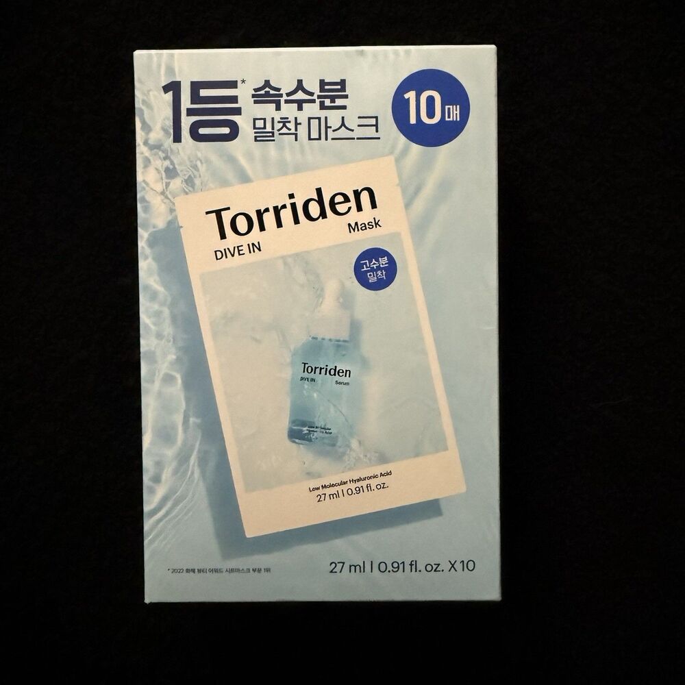 Torriden DIVE-IN Low Molecule Hyaluronic Acid Mask 27ml*10pcs. Expires 9/2028